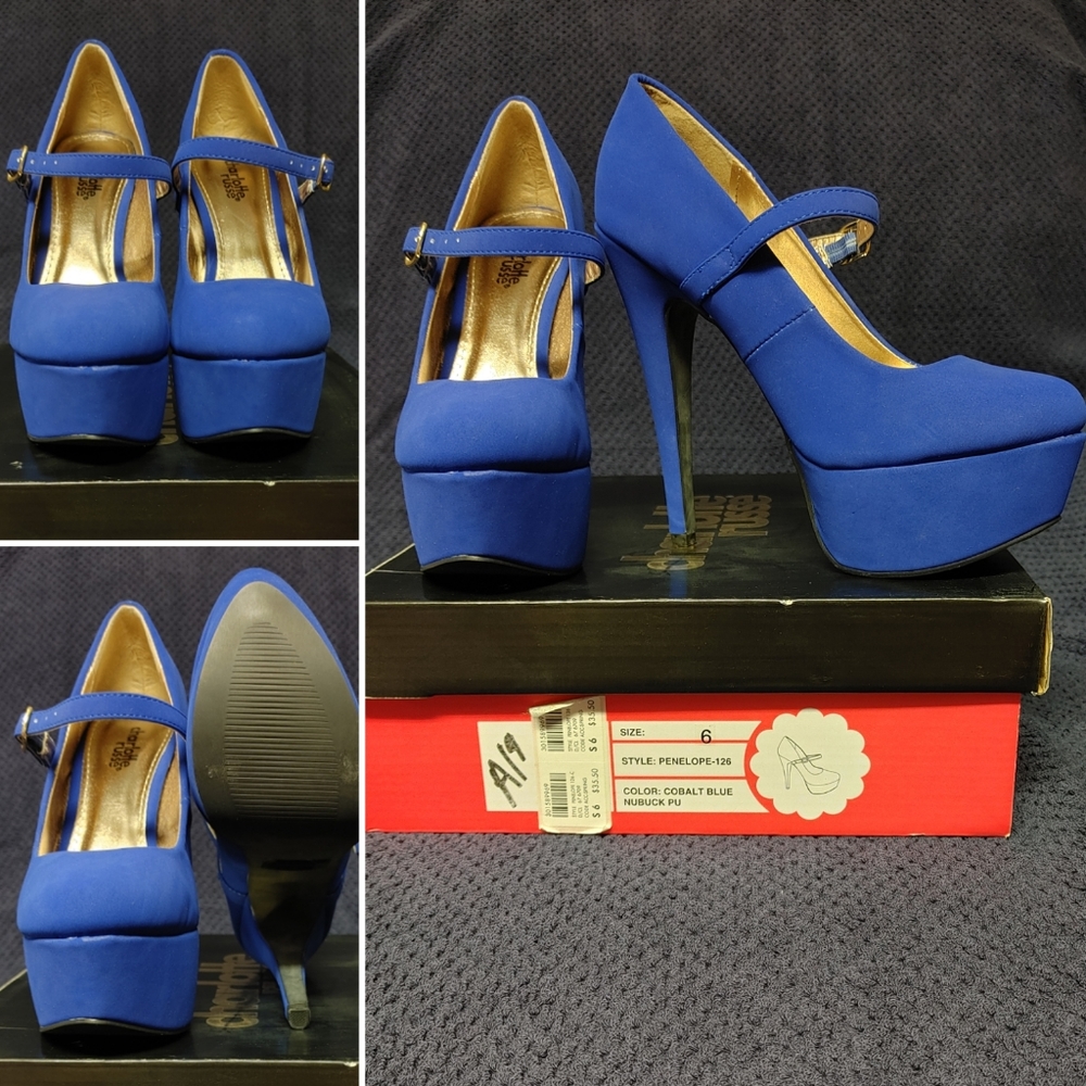Cobalt Blue Mary-Jane Pumps